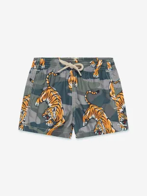 MC2 Saint Barth Boys Tiger Swim Shorts in Multicolour