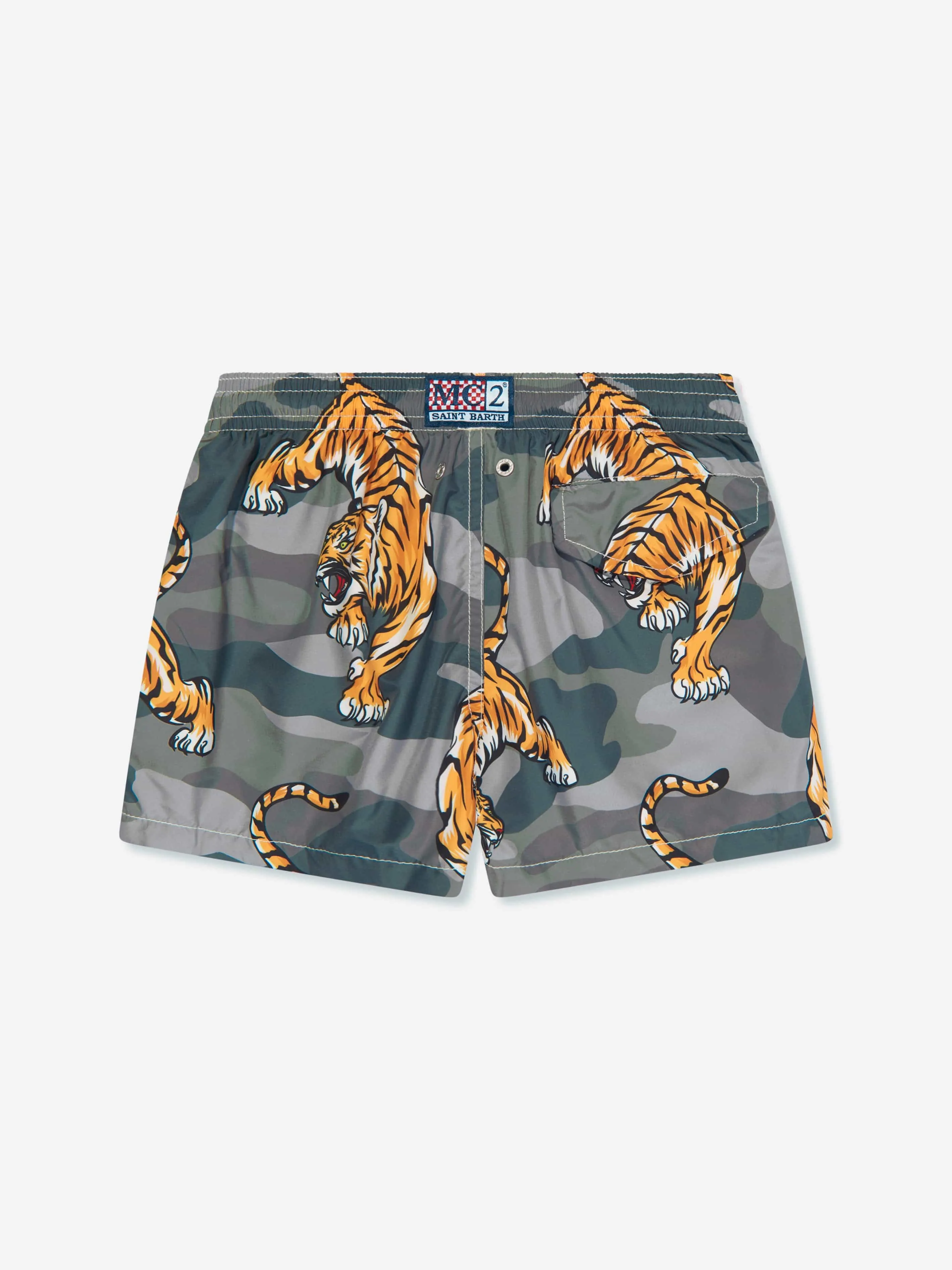 MC2 Saint Barth Boys Tiger Swim Shorts in Multicolour