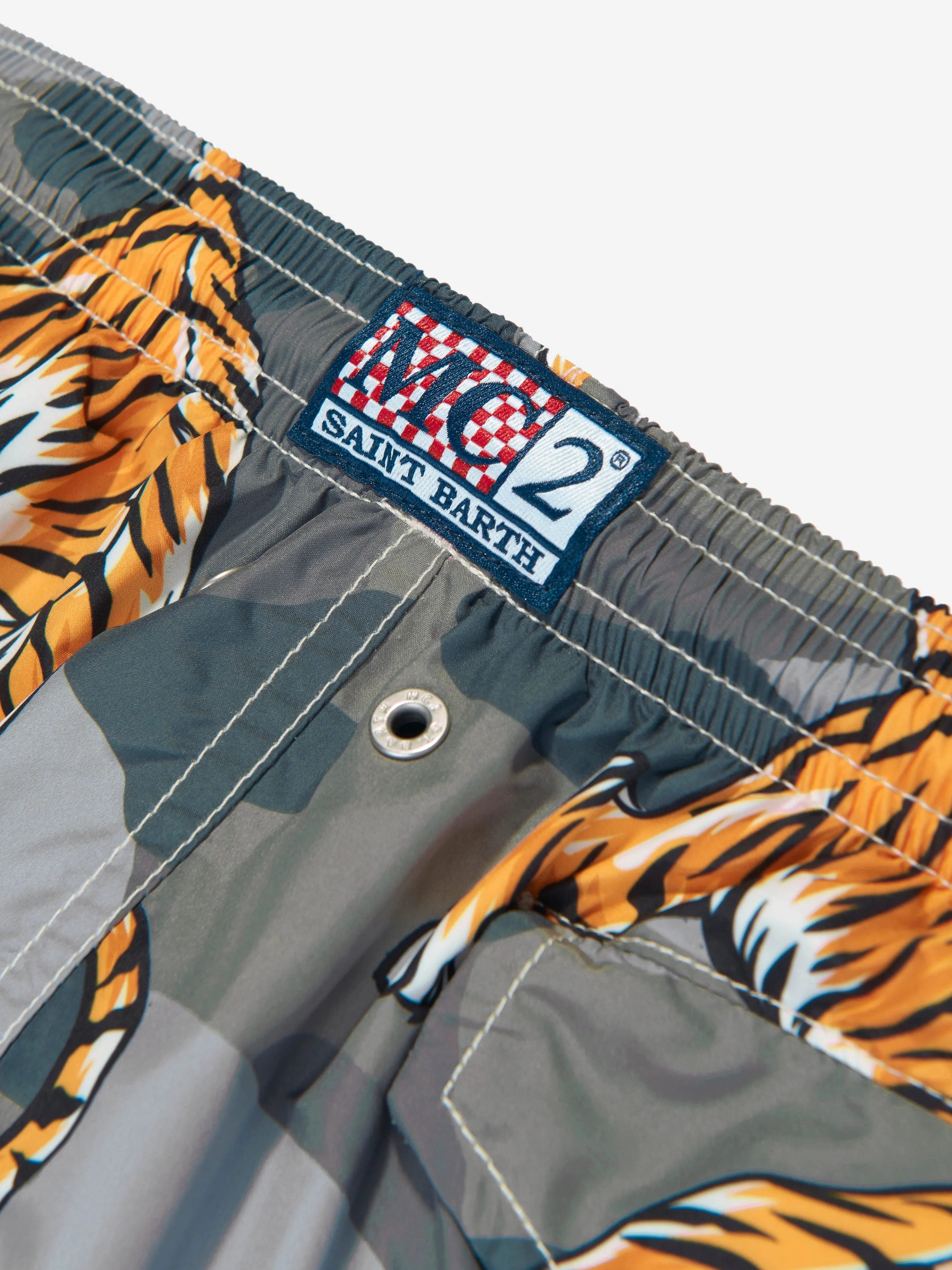 MC2 Saint Barth Boys Tiger Swim Shorts in Multicolour
