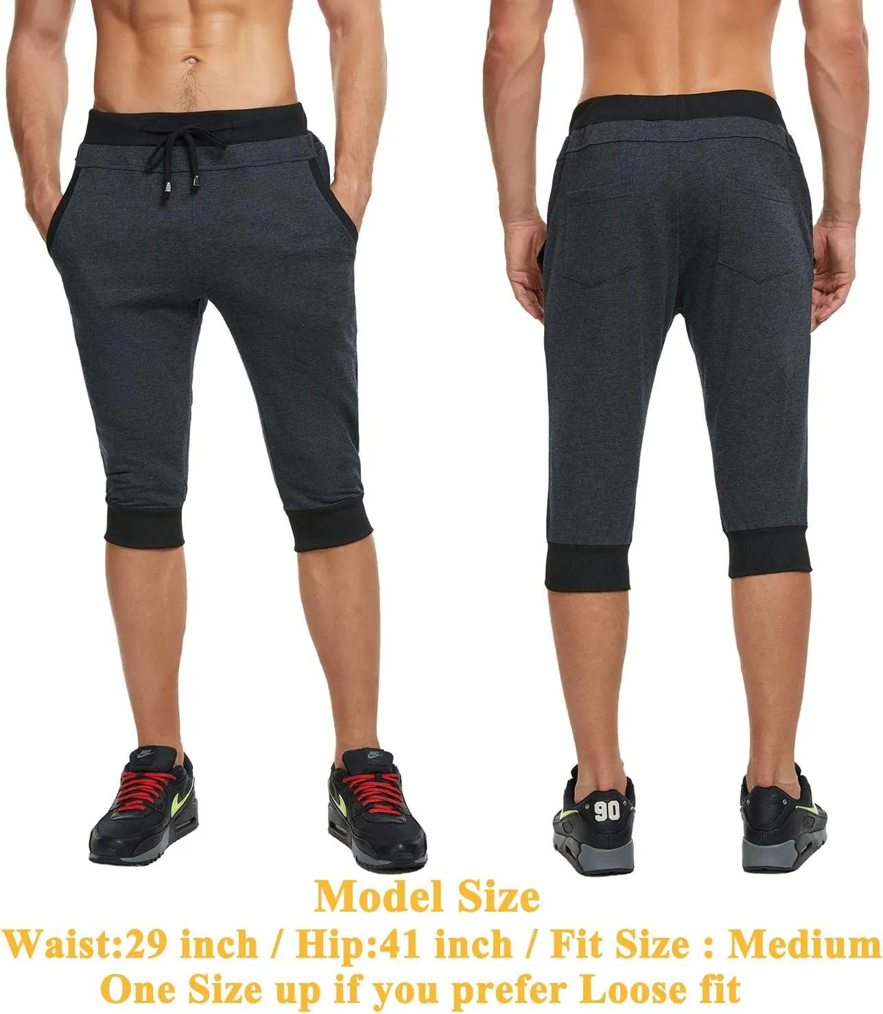 Men's Casual Harem Training Jogger Sport Short Baggy Pants