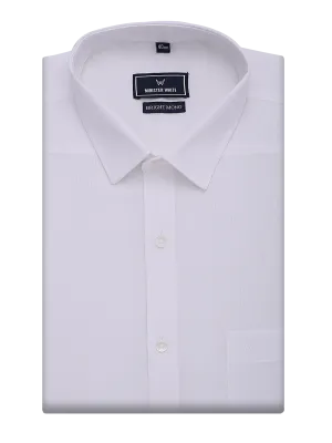 Mens Cotton Regular Fit White Shirt Bright Mono