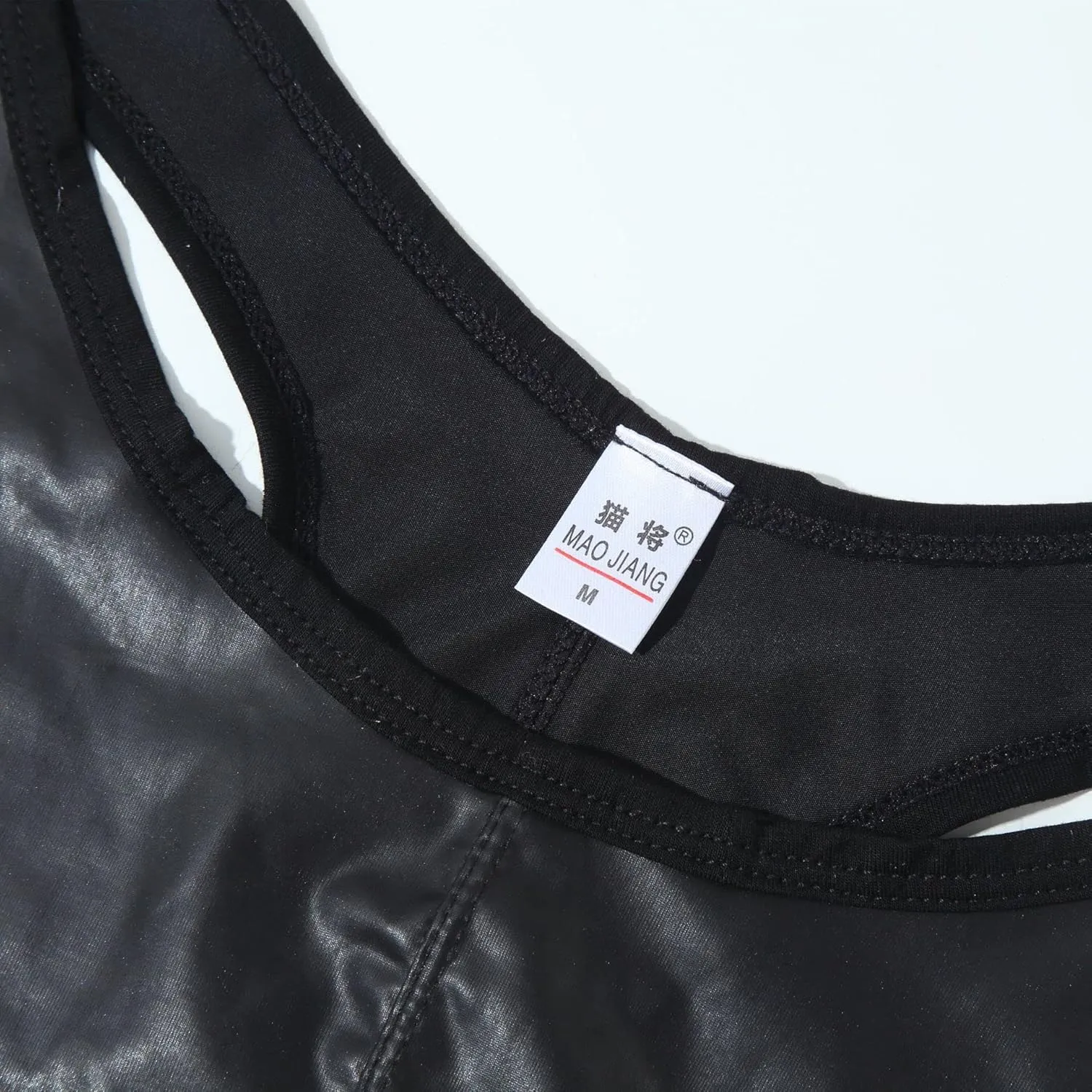 Men's Underwear Sexy Bodysuit Leather Iron Ring Jumpsuit Thong Underpants Sexy Thong T-pants Beach