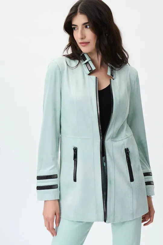 MINT FAUX SUEDE JACKET - JOSEPH RIBKOFF 213948S