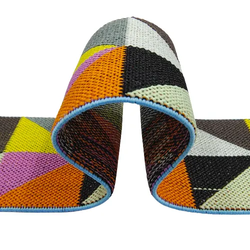 Multi-Color Geometric Woven Elastic for Crafts & Fashion