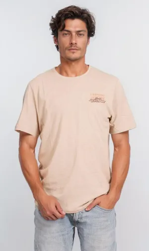 O203204 - Harmony Within Typography T-Shirt  Beige