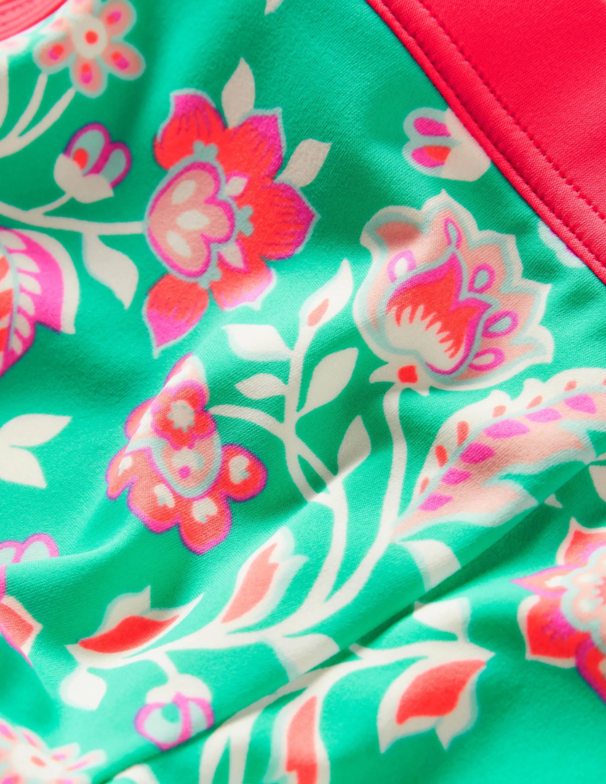 Patterned Swim Shorts-Tropical Green Paisley