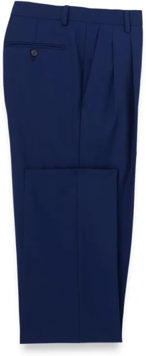 Paul Fredrick Men's Wool Stretch Bengaline Pleated Suit Pants