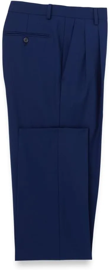 Paul Fredrick Men's Wool Stretch Bengaline Pleated Suit Pants