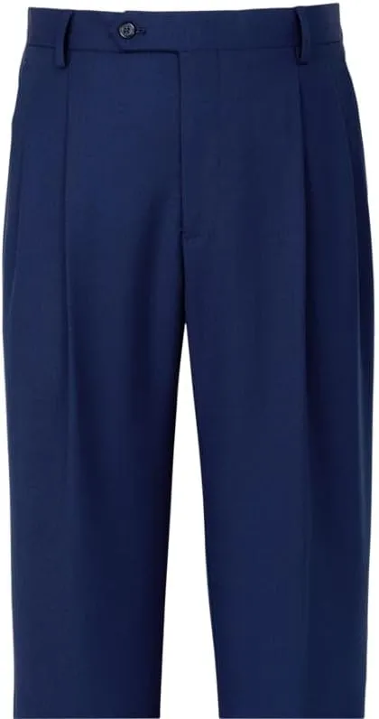 Paul Fredrick Men's Wool Stretch Bengaline Pleated Suit Pants