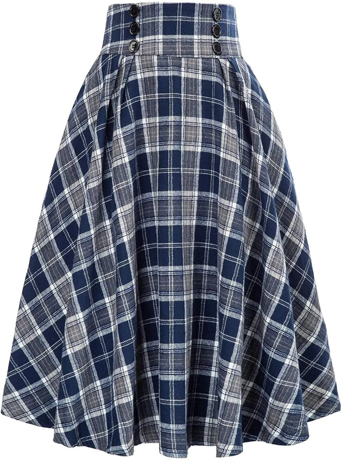 Plaid Printed Skirt Vintage High Waist Women Fashion Midi Skirt Pleated skirts for women trendy Harajuku Casual Summer