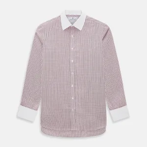 Red Micro Check Mayfair Shirt with Contrast T&A Collar and Cuffs