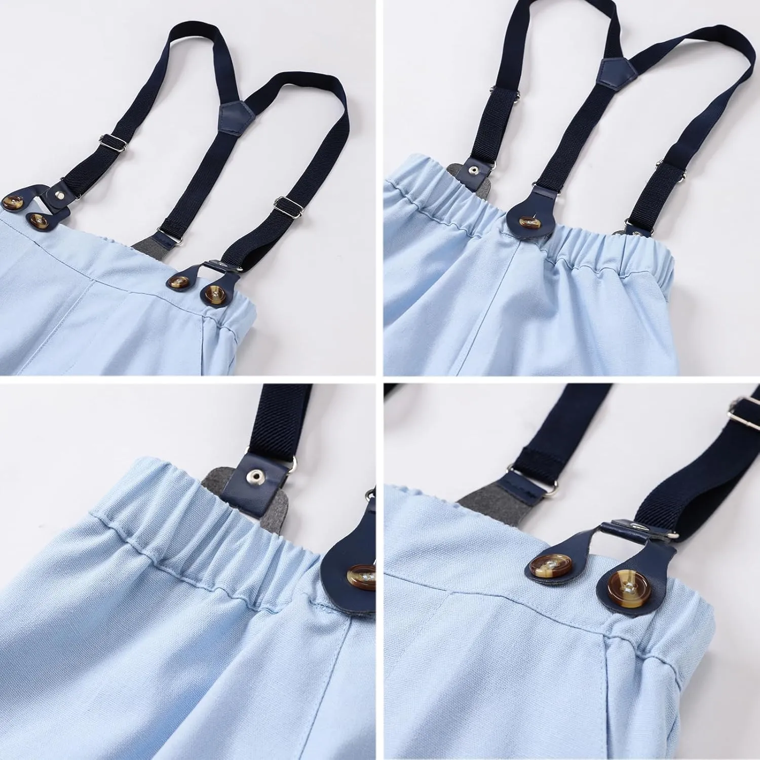 SANGTREE Baby Boys Gentleman Outfits Cotton Linen Formal Suit Set, 3 Months - 9 Years
