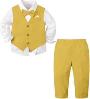 SANGTREE Baby Boys Toddler Gentleman Kids Formal Outfits Long Sleeve Suit Clothing Set 3 Months - 9 Years