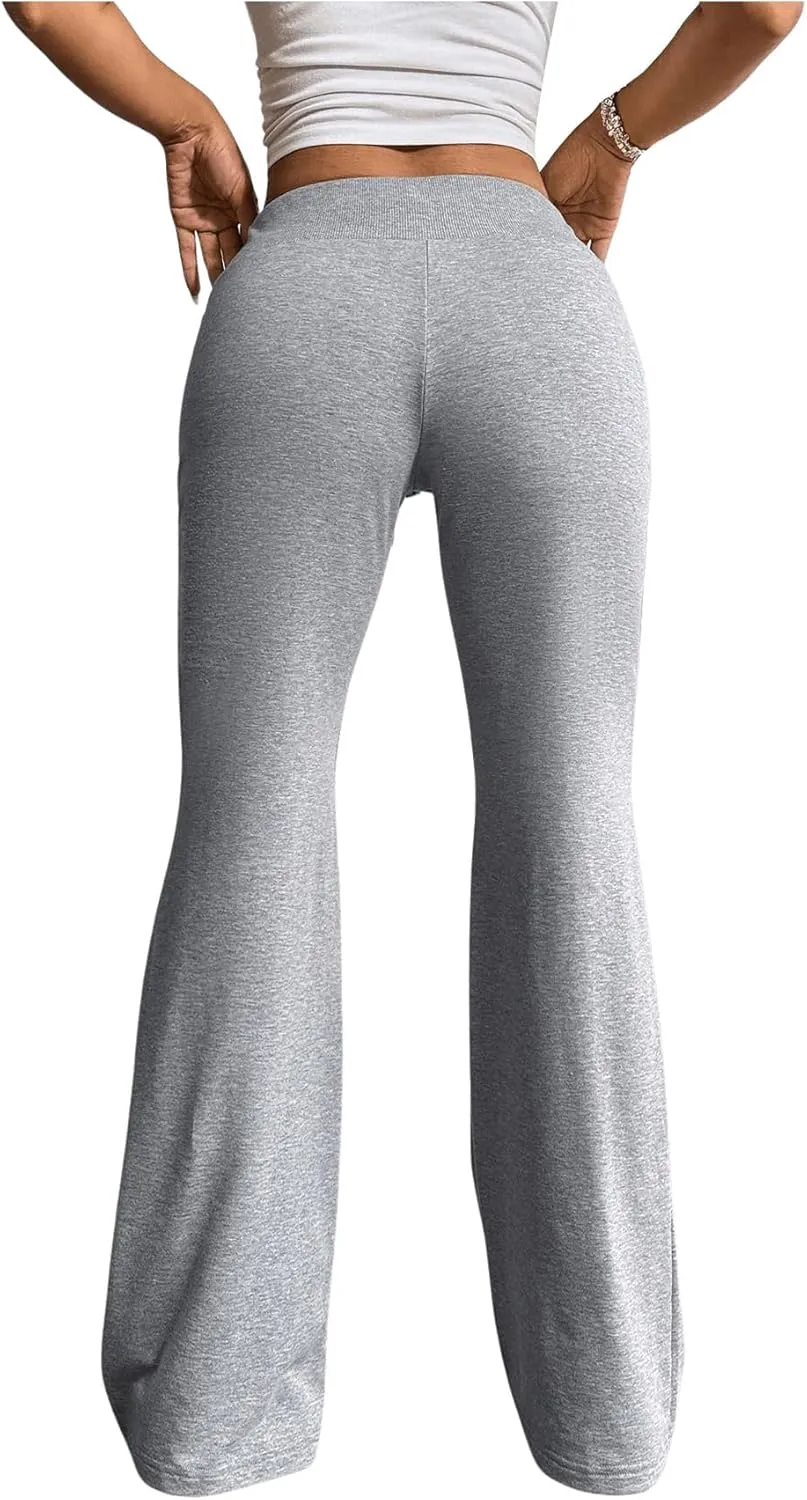 SHENHE Women's Drawstring Waist Bell Bottom Flare Leg Sweatpants Sports Causal Pants