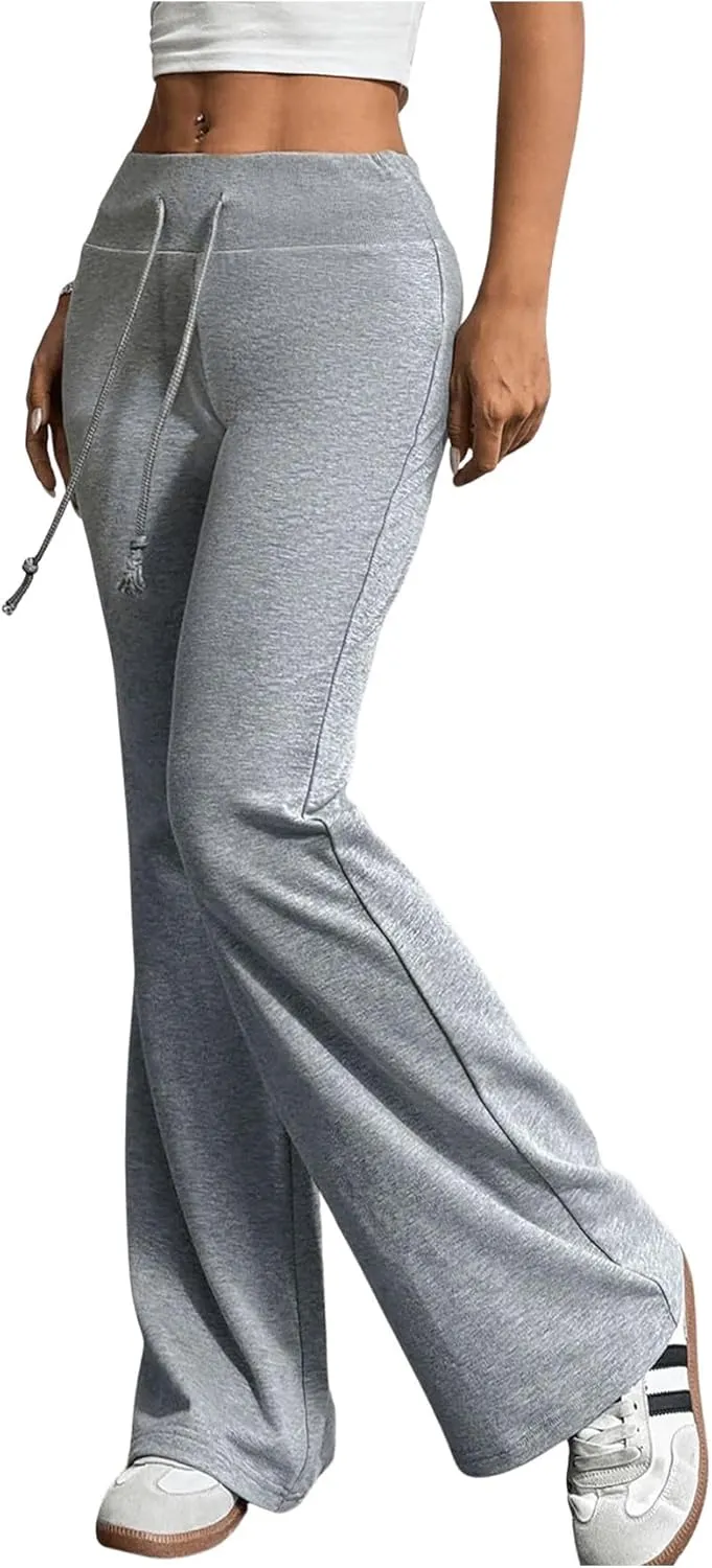SHENHE Women's Drawstring Waist Bell Bottom Flare Leg Sweatpants Sports Causal Pants