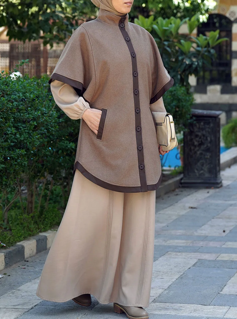 Short Sleeved Poncho Coat