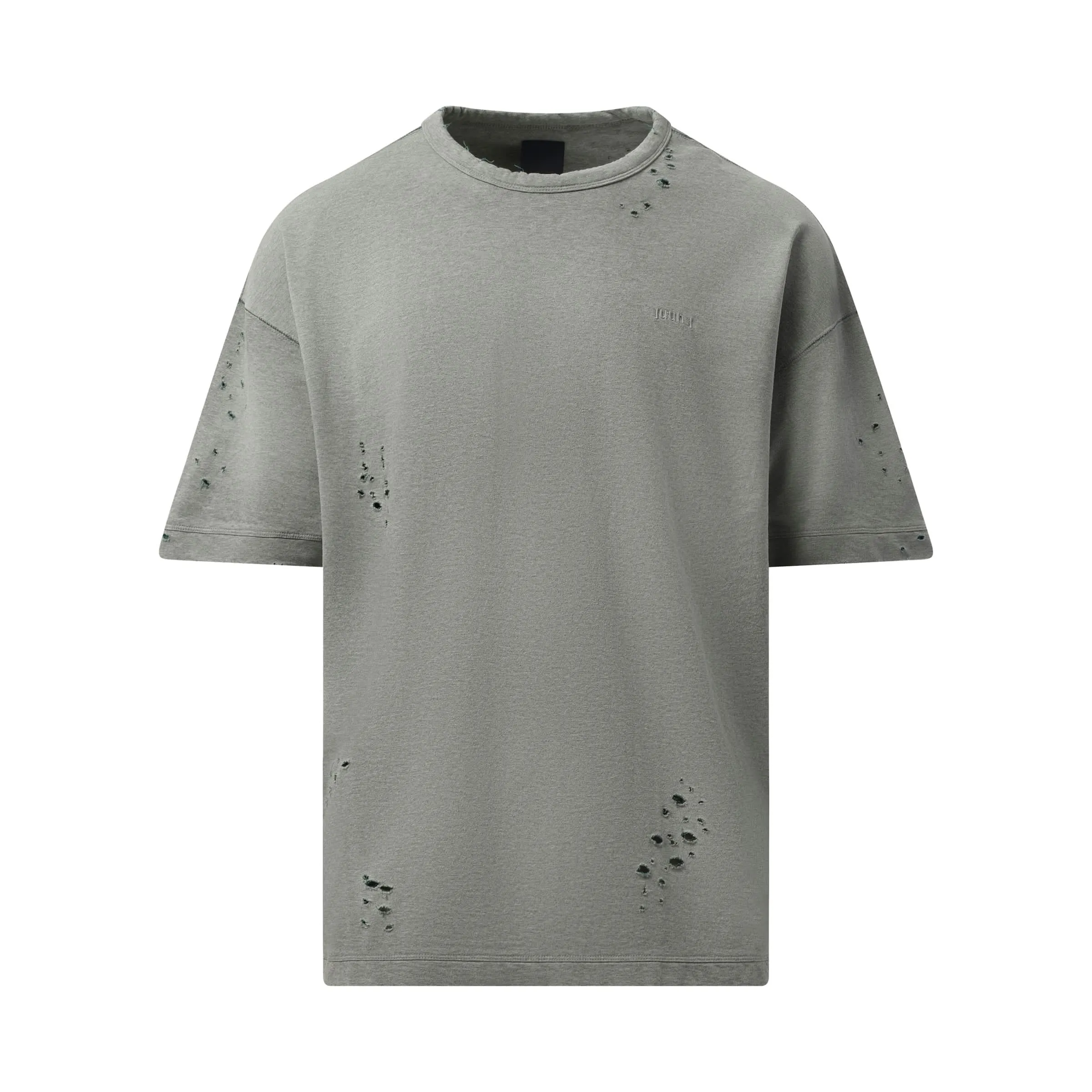Single Stitch Vintage Distressed T-Shirt in Grey