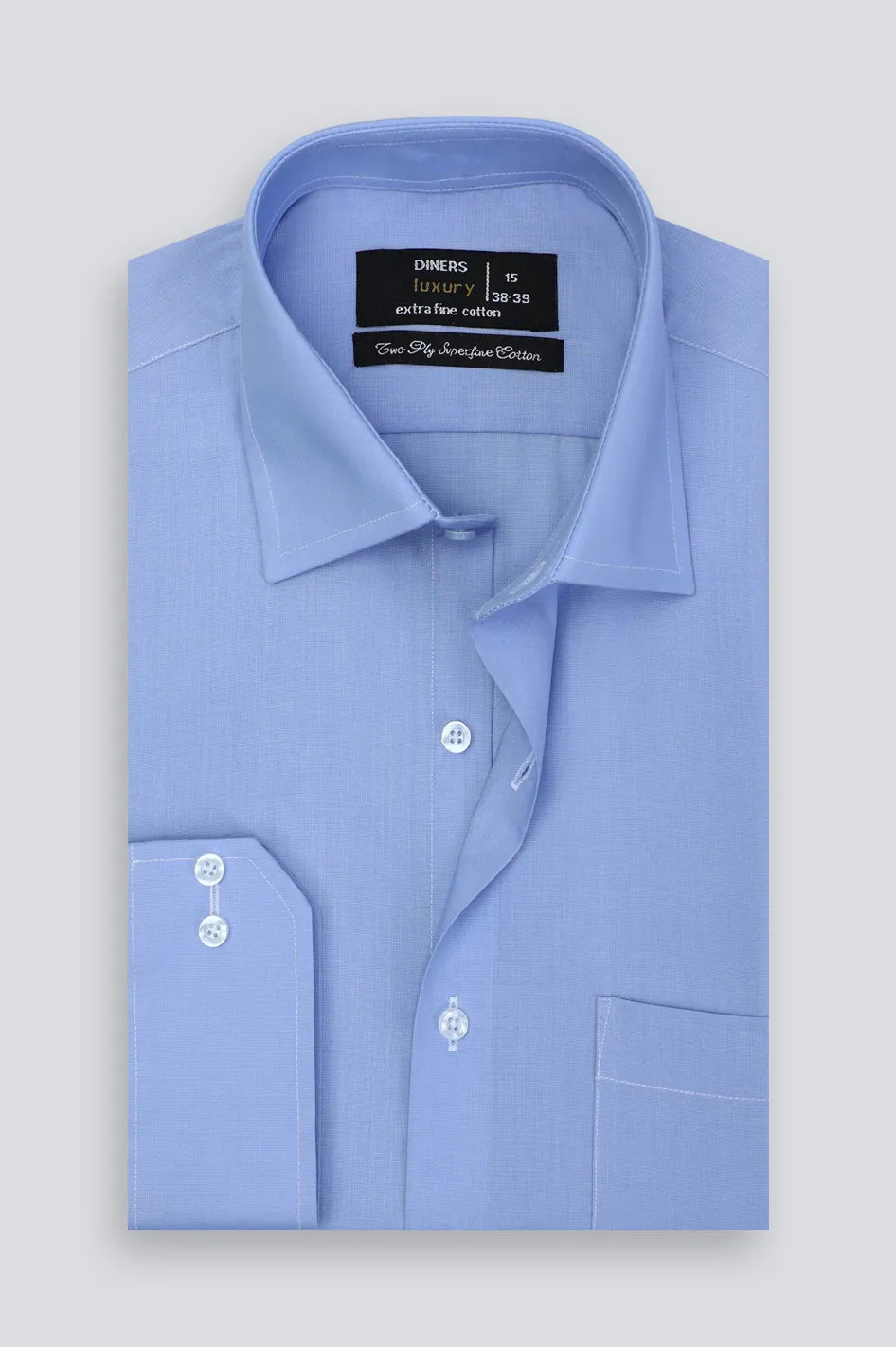 Sky Blue Oxford Plain Formal Shirt