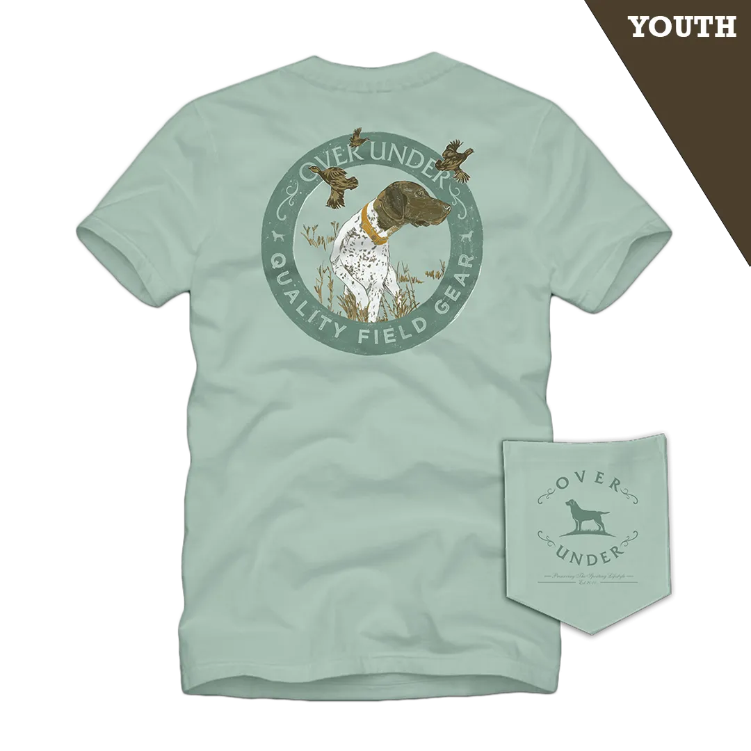 S/S Youth Pointer Hunting Quail T-Shirt Green Tea