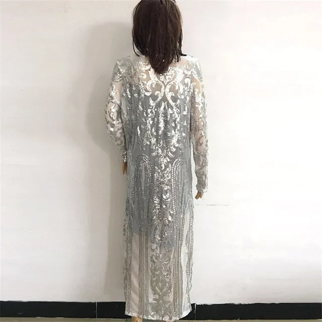 Super Pretty New Cloak or Dressy Coat  Cardigan Cloak  dress for women Sexy Sequins, Very Chic Evwning Wear