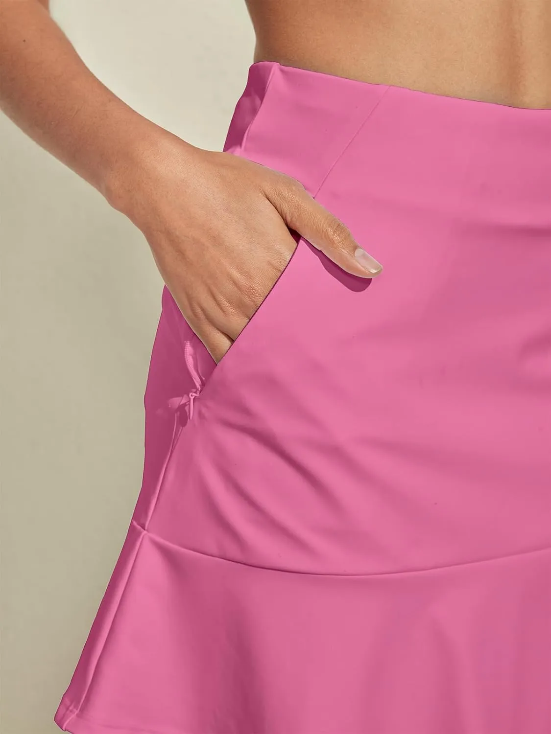 Tennis Skirt for Women 17"/19" High Waisted Womens Golf Skirts with Shorts Pockets Ruffle Pleated Athletic Skorts