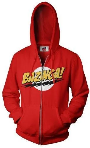 The Big Bang Theory Bazinga! Adult Zip Up Sweatshirt Hoodie