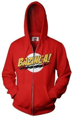 The Big Bang Theory Bazinga! Adult Zip Up Sweatshirt Hoodie
