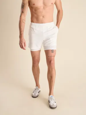 The White Read All About Its 5.5" (Mesh Training Short)