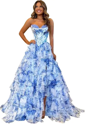 WIOJEIGO Satin Prom Dresses for Women Long 2025 with Slit Sweetheart Ball Gown Chiffon Ruffles Quinceanera Dresses