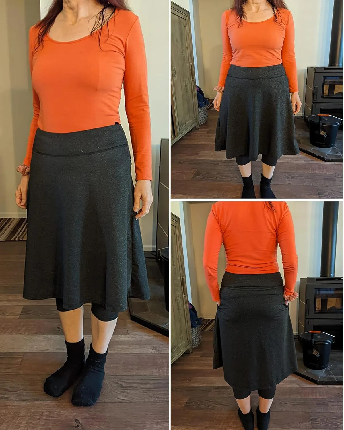 Women Athletic Knee Length Skirts with Leggings,Skorts Leggings&Skirted Capris Skorts for Women Yoga Pockets
