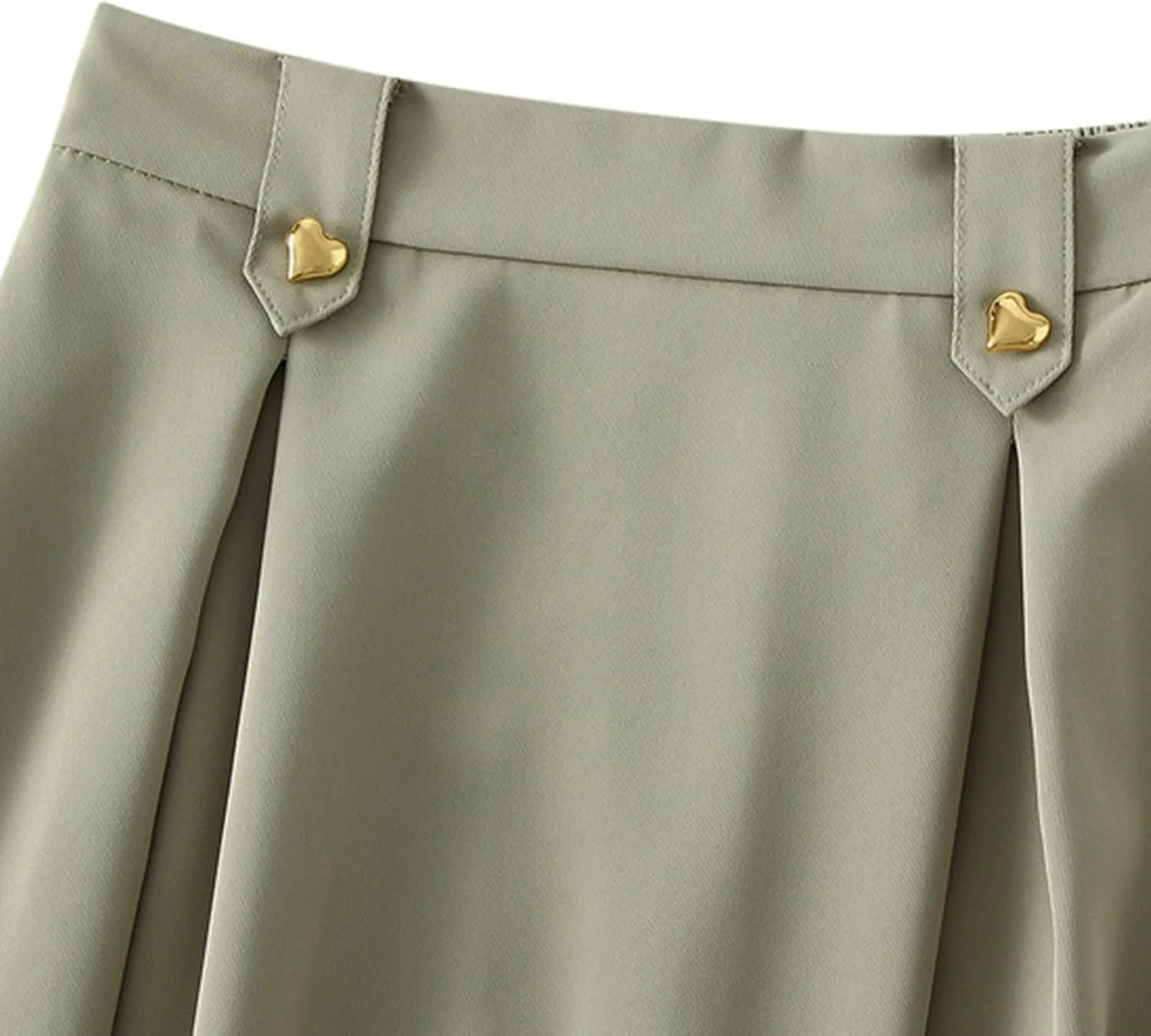 Women Fashion Casual Mid Length Suit Skirt A Line High Waisted Pleated Skirt Daily Long Leather Skirts for Women