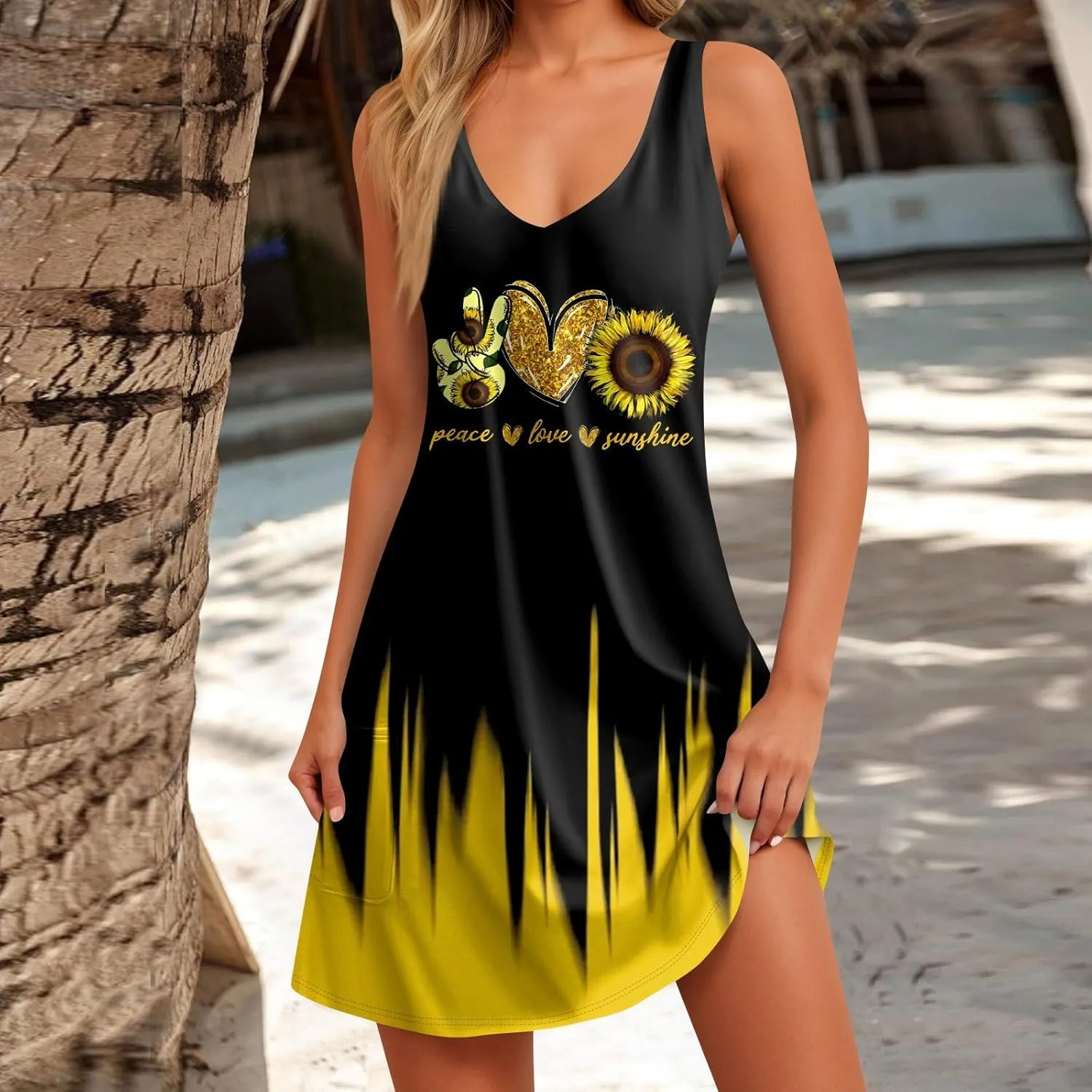 Women's Casual Dresses, Short Sleeve Tie V Neck Ruffled Midi Flowy Dress Women's V Neck Short Sleeve Summer Maxi Dress