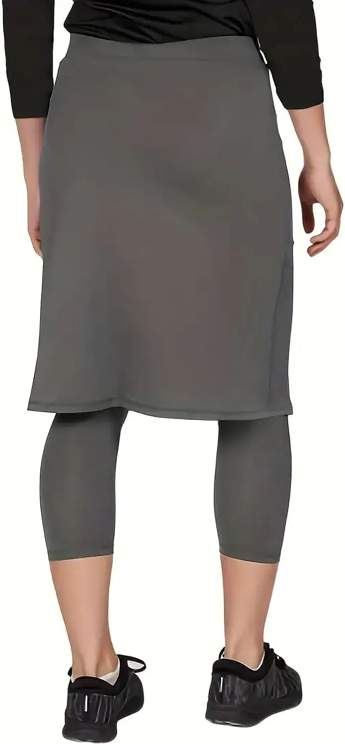 Womens Golf Skirts with Leggings Knee Length Tennis Skort with Pockets Stretchy Waisted Long Skorts 2025 Yoga Pants