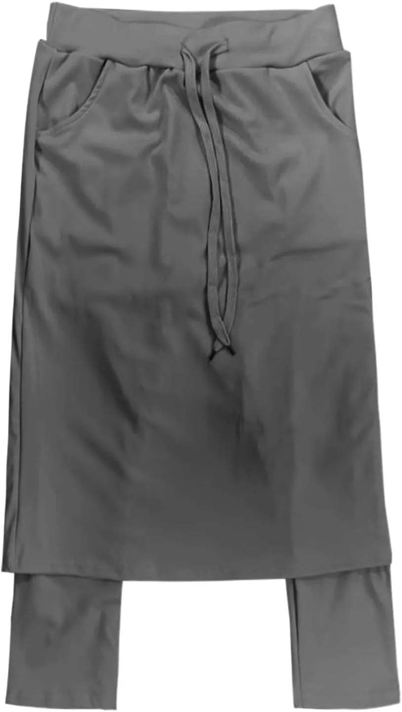 Womens Golf Skirts with Leggings Knee Length Tennis Skort with Pockets Stretchy Waisted Long Skorts 2025 Yoga Pants
