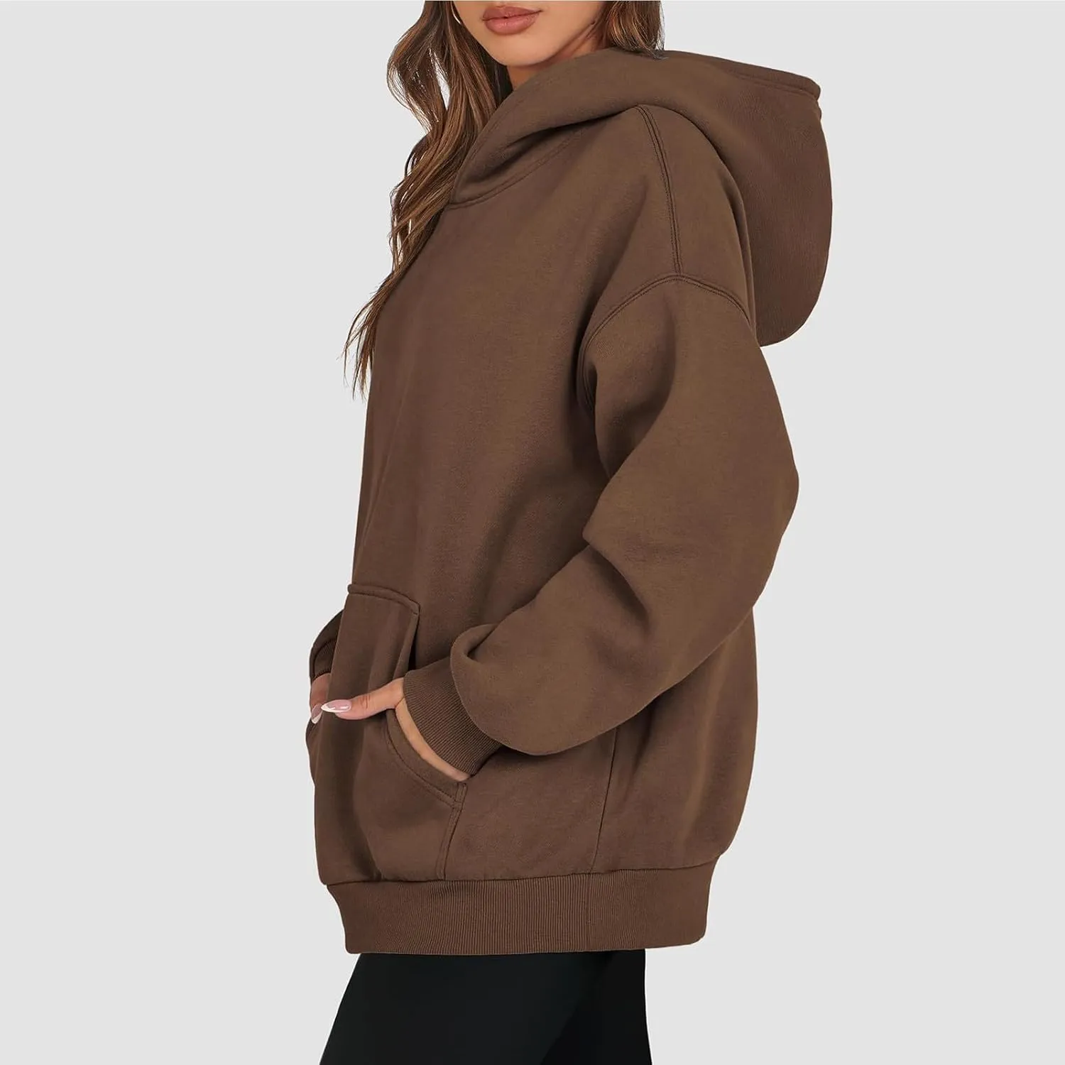 Womens Hoodies Pullover Trendy Y2k Cute Oversized Sweatshirt Fleece Lined Long Sleeve Fall Sweatshirts with Pockets