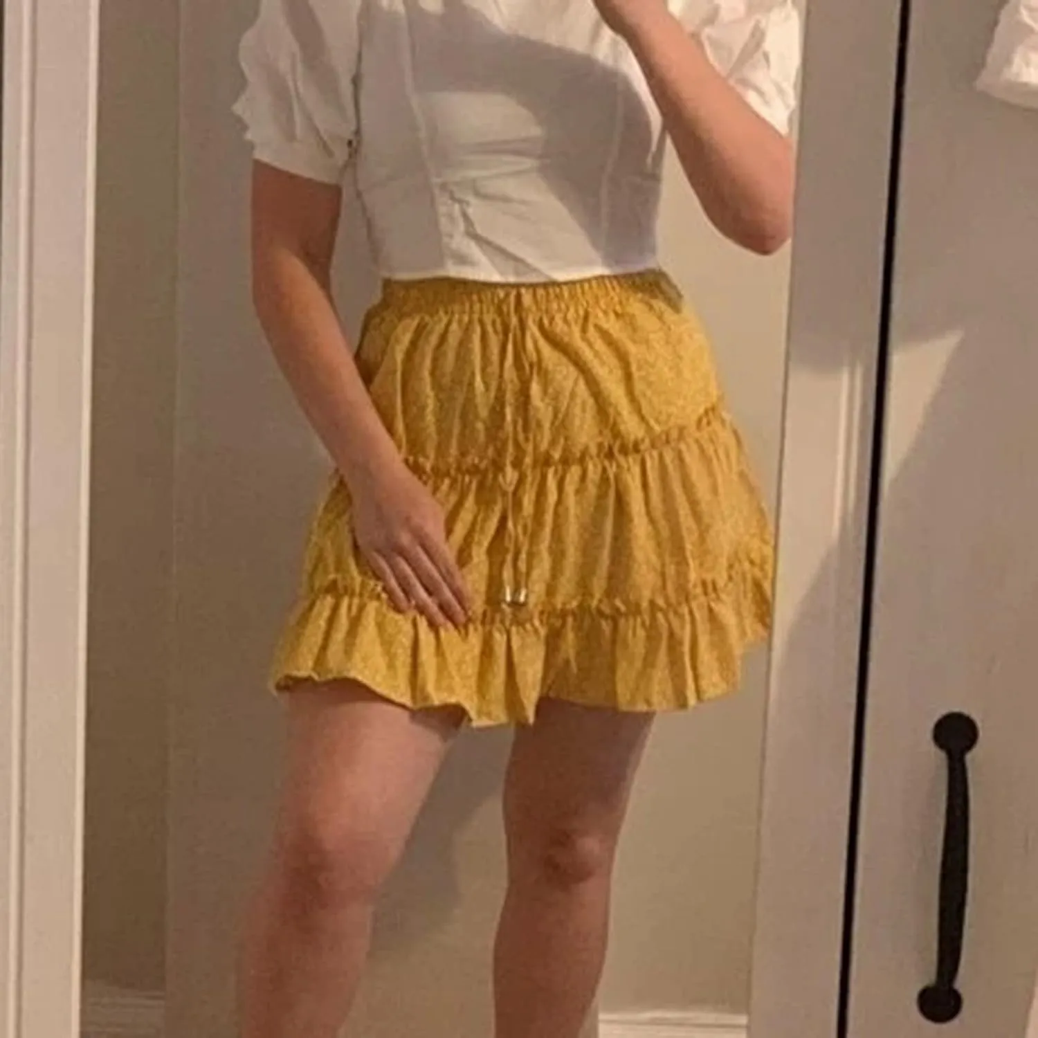 Women's Mini Skirt Summer Casual Stretch Waist Print Pleated Flared A Line Skater Shirt, S-2XL