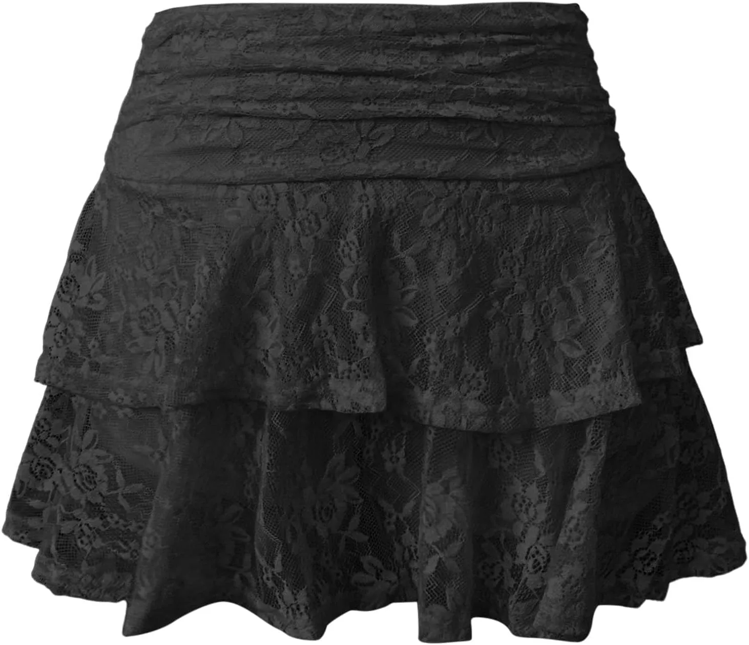 Womens Pleated Skirt High Waisted Ruffle Cute Flowy Layered Mini Skirt Skort Sports Skater Running Skorts