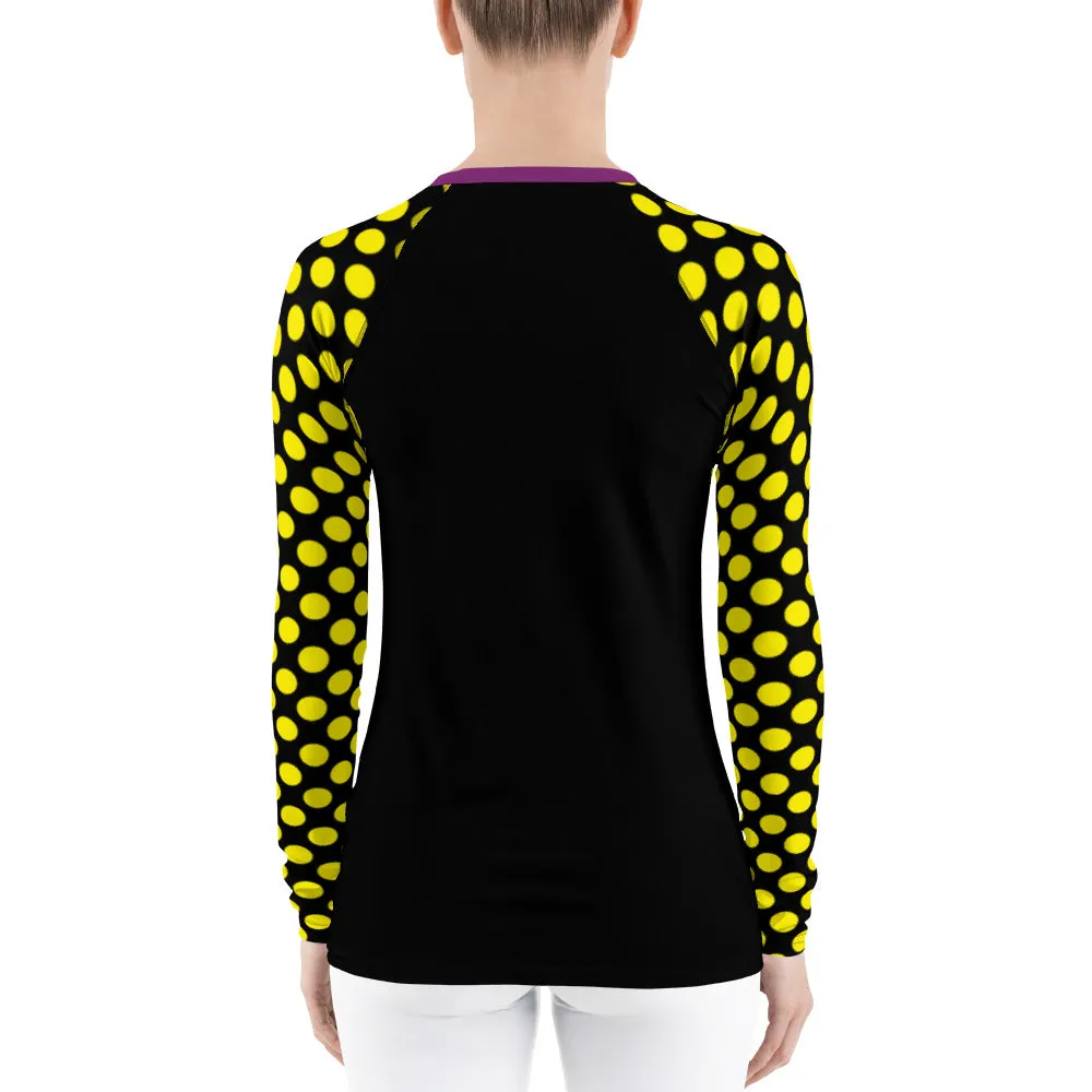 Yellow Dots Women's Rash Guard.