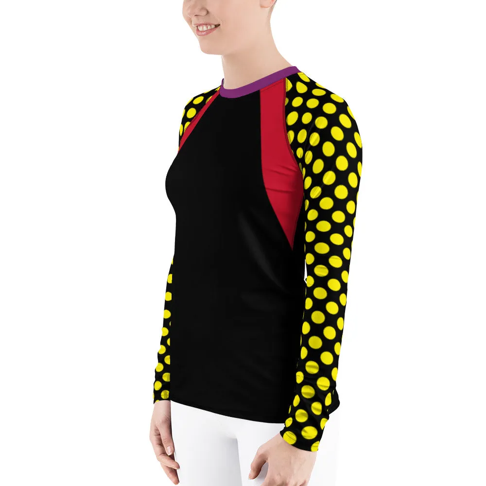 Yellow Dots Women's Rash Guard.