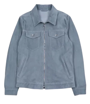 Zipped Trucker Jacket in Fiordo